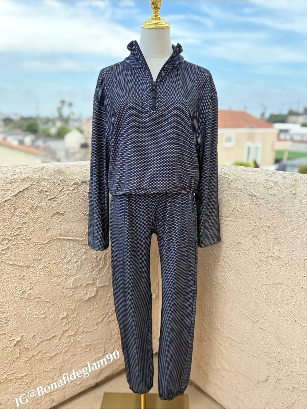 Koral Activewear Dylan mesh pullover Oblivion sweatpants coord sweatsuit set XS